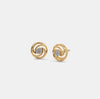 Gold Floral Diamond Stud Earrings πΈβ¨