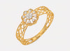 "Floral Diamond Gold Ring"