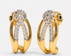 Floral Cluster Diamond Gold Earrings πΈπ