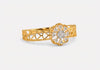 "Floral Diamond Gold Ring"