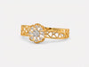 "Floral Diamond Gold Ring"