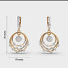Radiant Triple Hoop Diamond Pendant Set – Elegant Gold & Diamond Design