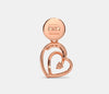 "Rose Gold Double Heart Drop Earrings"
